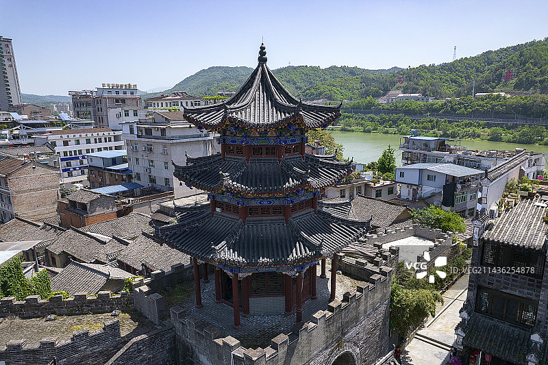 中国陕西省安康市石泉县石泉老街图片素材