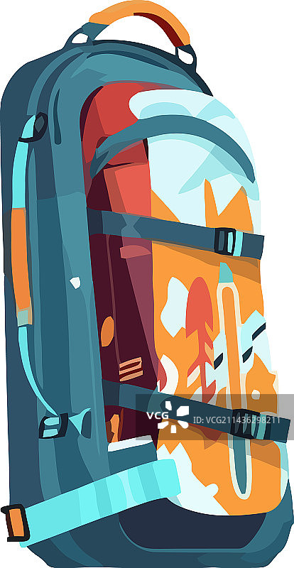 背包客在户外徒步登山探险图片素材