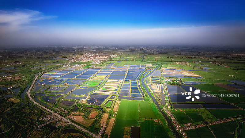 鸟瞰里下河平原图片素材