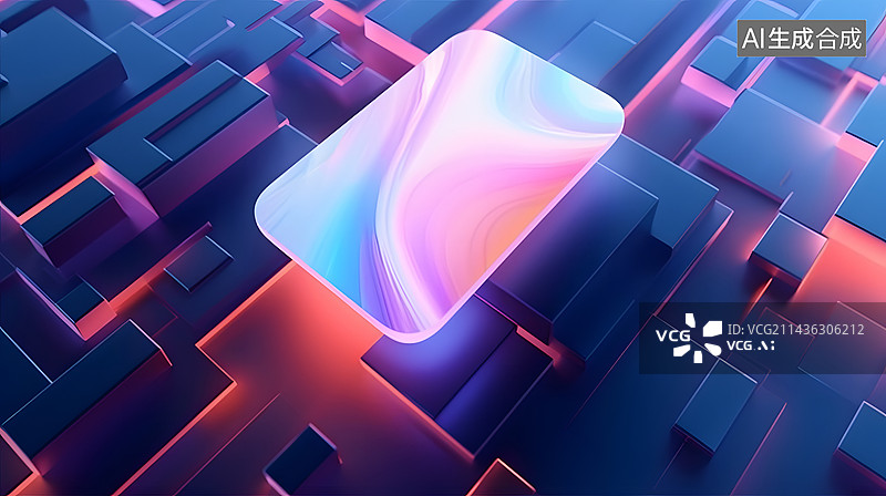【AI数字艺术】手机三维渲染的金融图与技术背景，科幻块三角的抽象概念，网络加密安全的背景图片素材