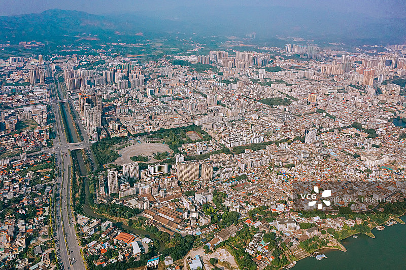 惠州博罗县城航拍图片素材