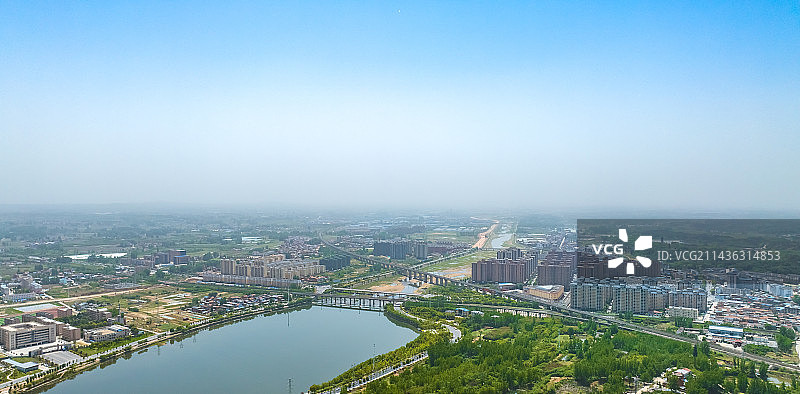 湖北随州市随县厥水河和汉丹铁路交汇全景图片素材