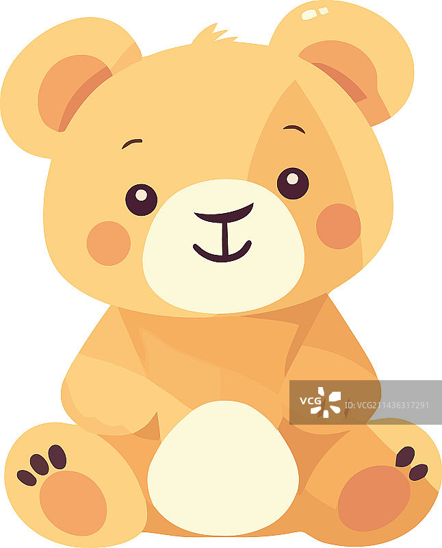 坐着的快乐小泰迪熊图片素材