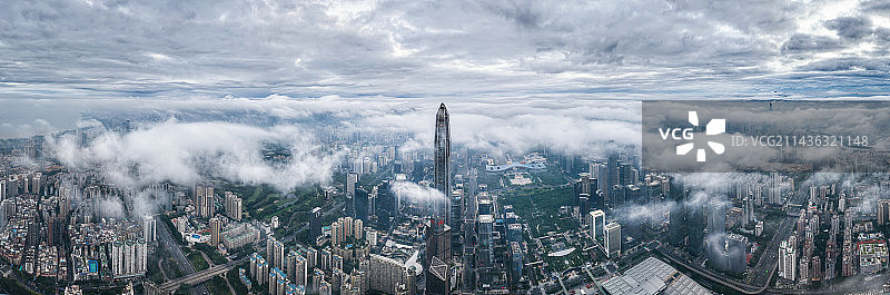 深圳云海城市风光全景图片素材
