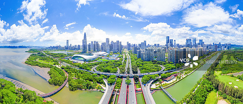 美丽深圳，深圳湾，南山，春茧，春笋，深圳地标，航拍深圳图片素材