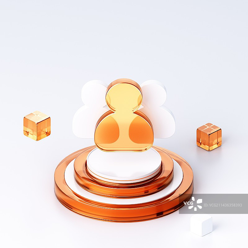 3D渲染的商务玻璃图标图片素材