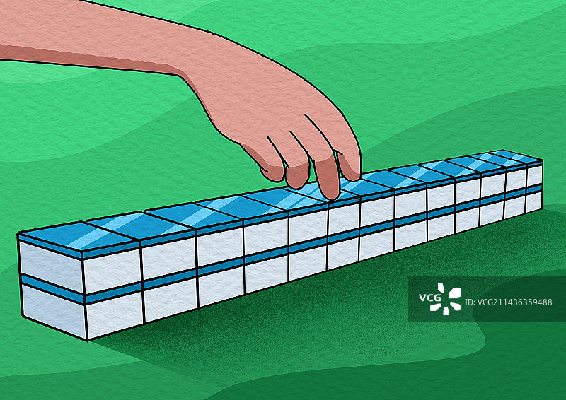 打麻将室内竞技传统骨牌游戏插画图片素材