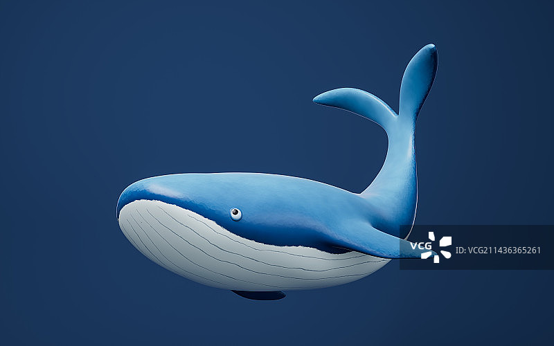 卡通风格鲸鱼3D渲染图片素材