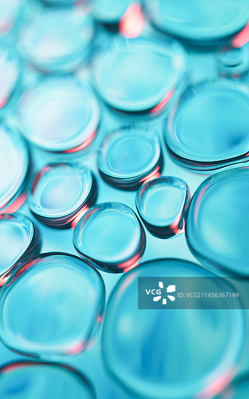 透明水珠球体背景3D渲染图片素材