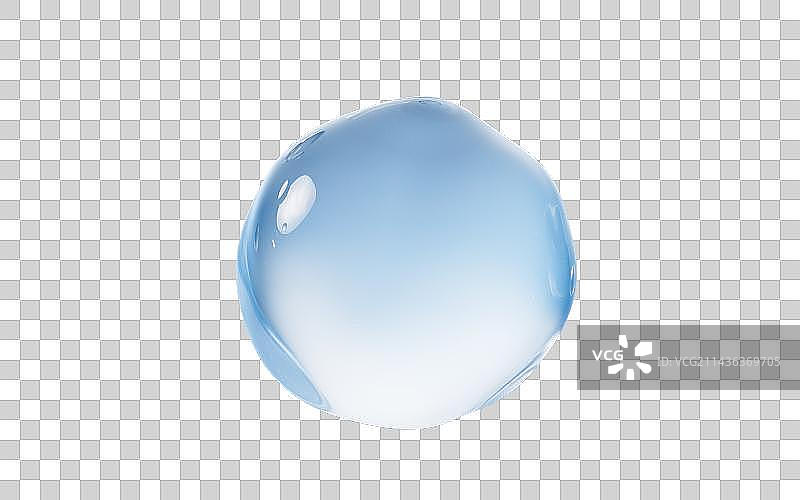 蓝色透明水珠3D渲染图片素材