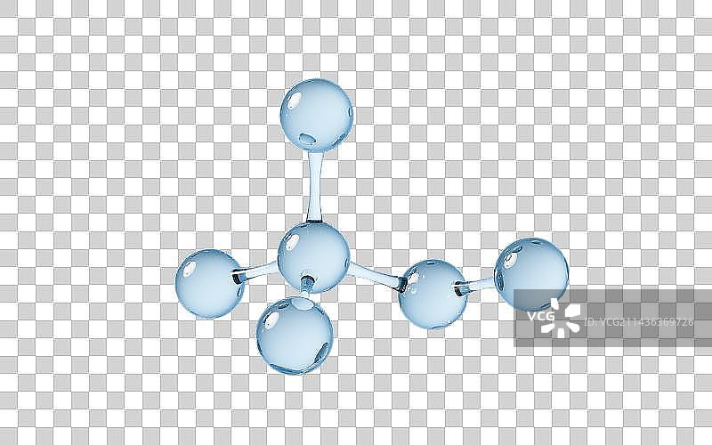 蓝色透明分子3D渲染图片素材