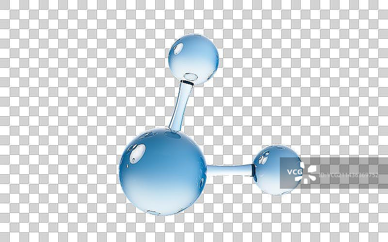 蓝色透明分子3D渲染图片素材
