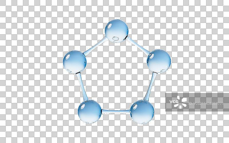 蓝色透明分子3D渲染图片素材