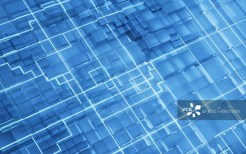 立方体科技感材料背景3D渲染图片素材