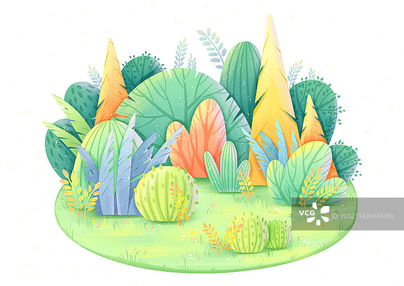 植物小场景插画图片素材