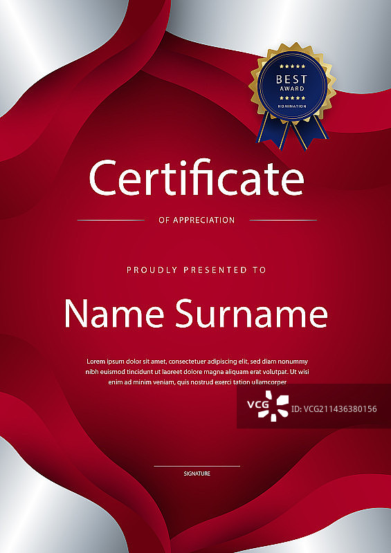 带豪华图案的现代证书模板图片素材