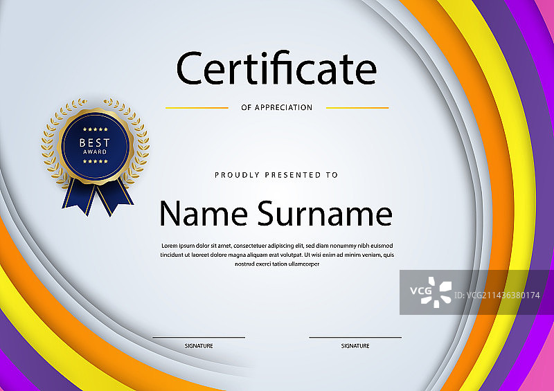 带豪华图案的现代证书模板图片素材