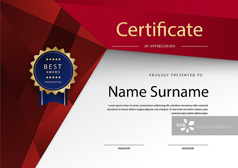 带豪华图案的现代证书模板图片素材