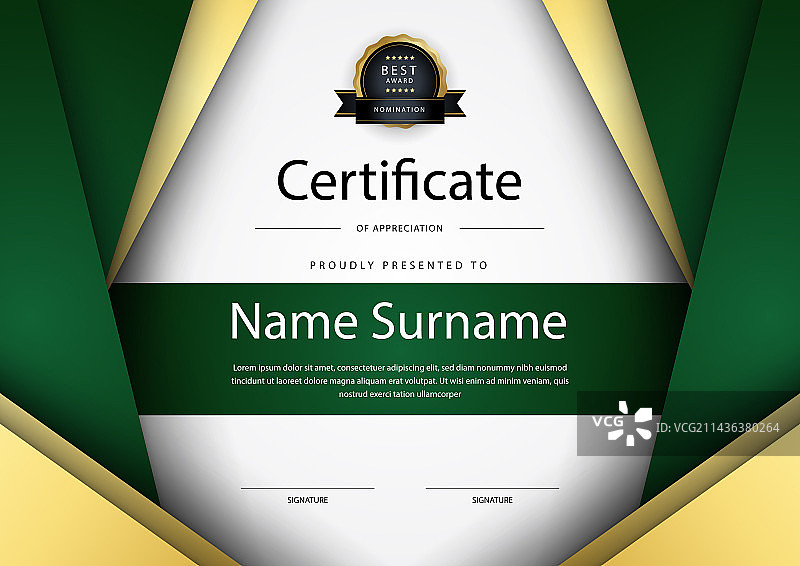 带豪华图案的现代证书模板图片素材