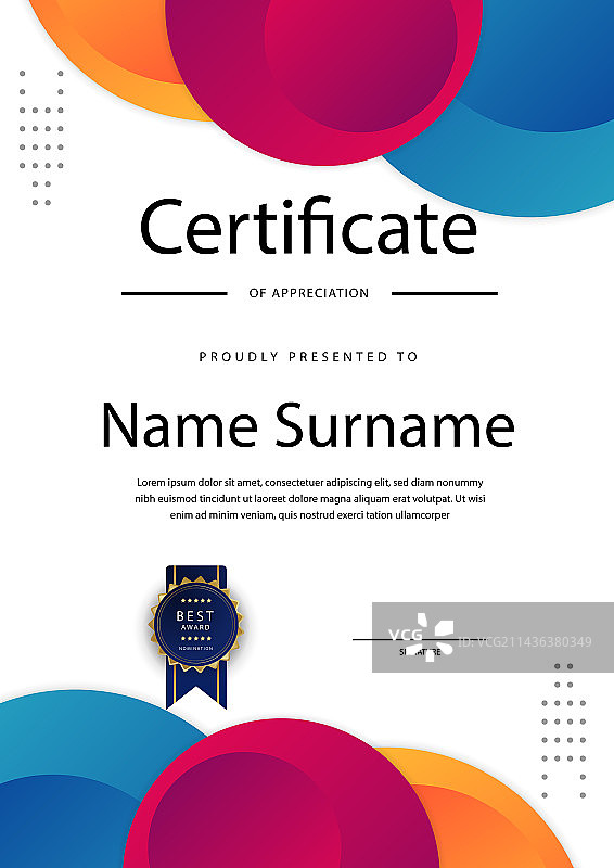 带豪华图案的现代证书模板图片素材