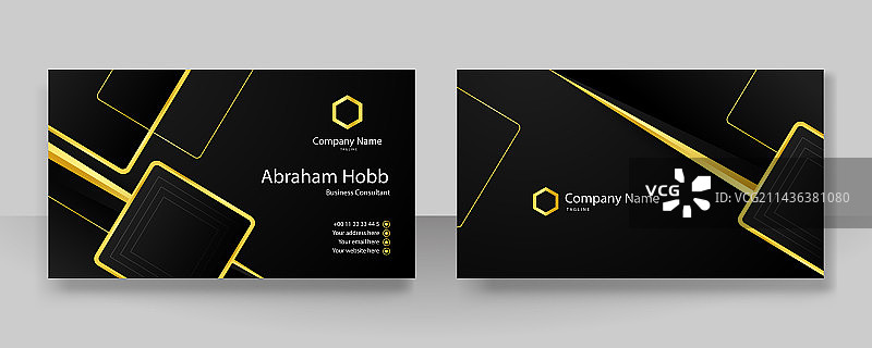现代黑色和金色名片设计图片素材