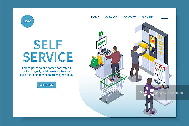 自助服务2.5D网站图片素材