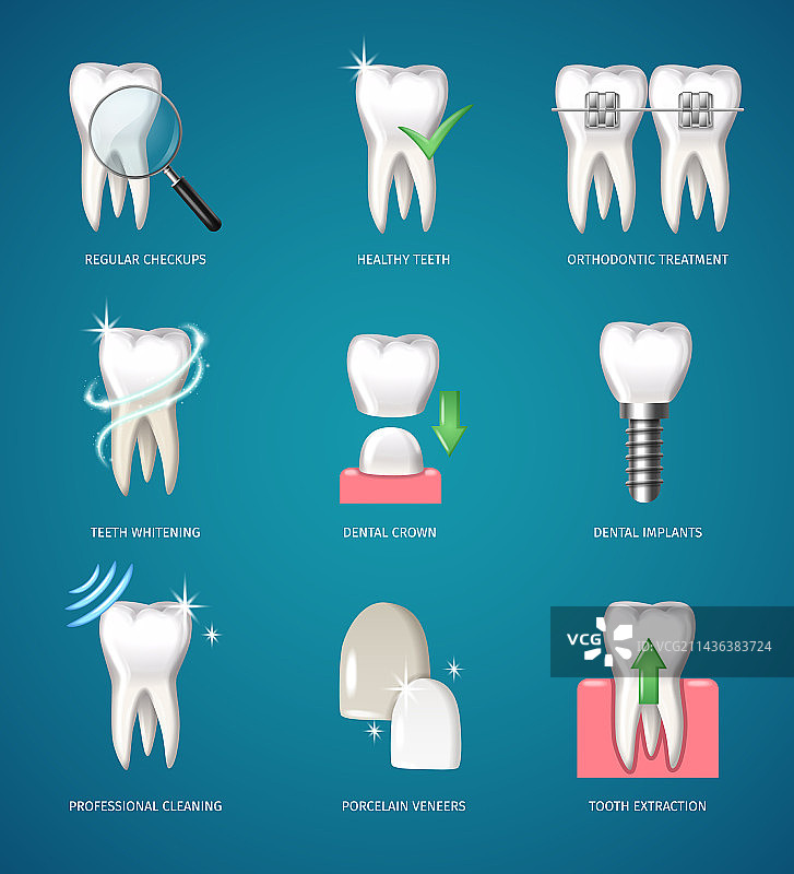 逼真牙齿图标图片素材