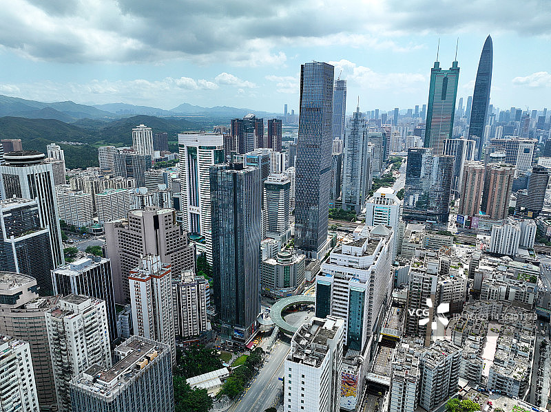 广东省深圳市罗湖区深南东路国贸片区东门老街航拍图片素材