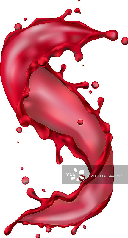逼真的葡萄酒飞溅效果图片素材