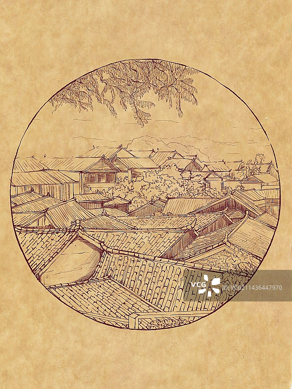 速写丽江一角图片素材