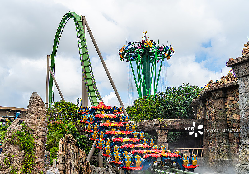 珠海长隆海洋王国过山车游乐场图片素材