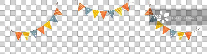 手绘节日派对装饰物彩旗图片素材