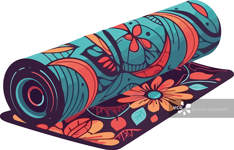 蓝色瑜伽符号装饰壁纸图片素材