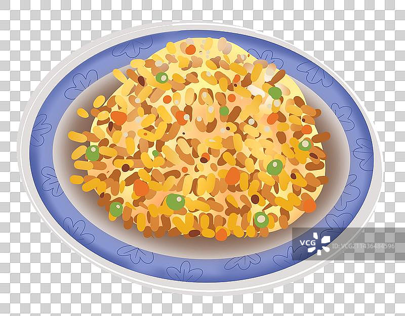 中式美食扬州炒饭插画图片素材