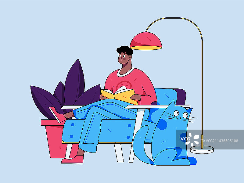 居家室内人物场景扁平矢量概念运营手绘插画图片素材