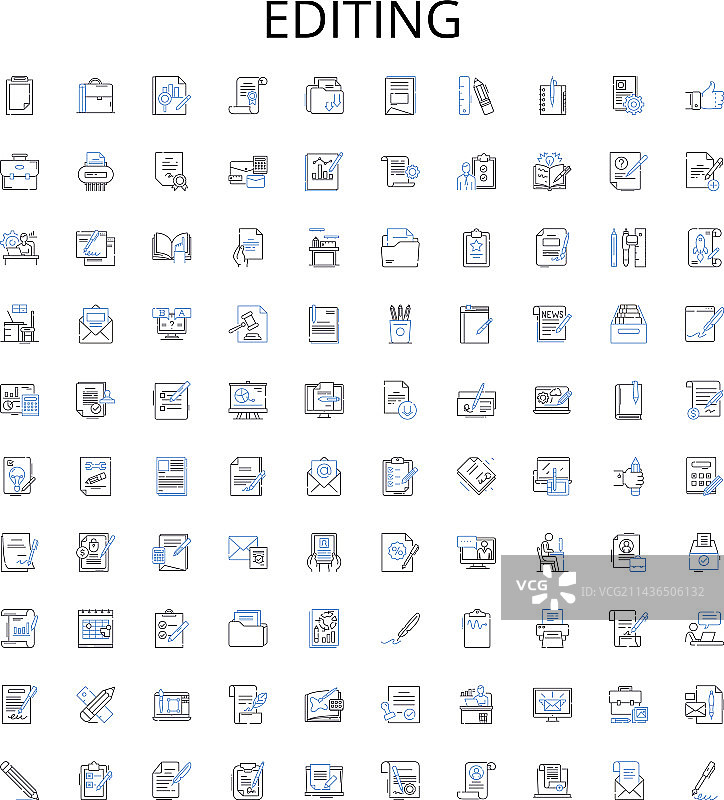 编辑轮廓图标集合图片素材