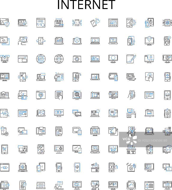 互联网轮廓图标合集：网络图片素材
