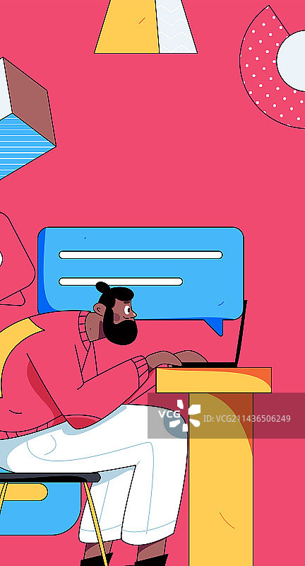 与咨询顾问进行沟通扁平矢量人物概念运营手绘插画图片素材