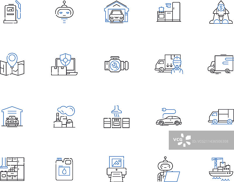 机器人机械轮廓图标合集图片素材