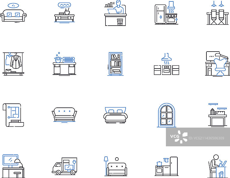 家具轮廓图标合集：沙发椅图片素材