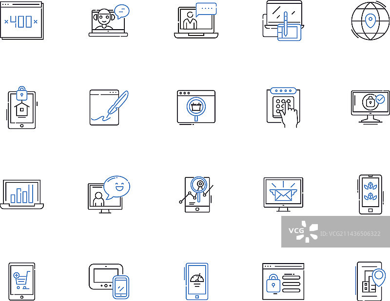 互联网轮廓图标合集：网络图片素材