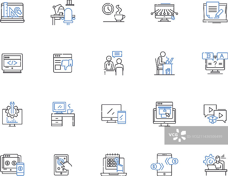 电话销售轮廓图标合集图片素材