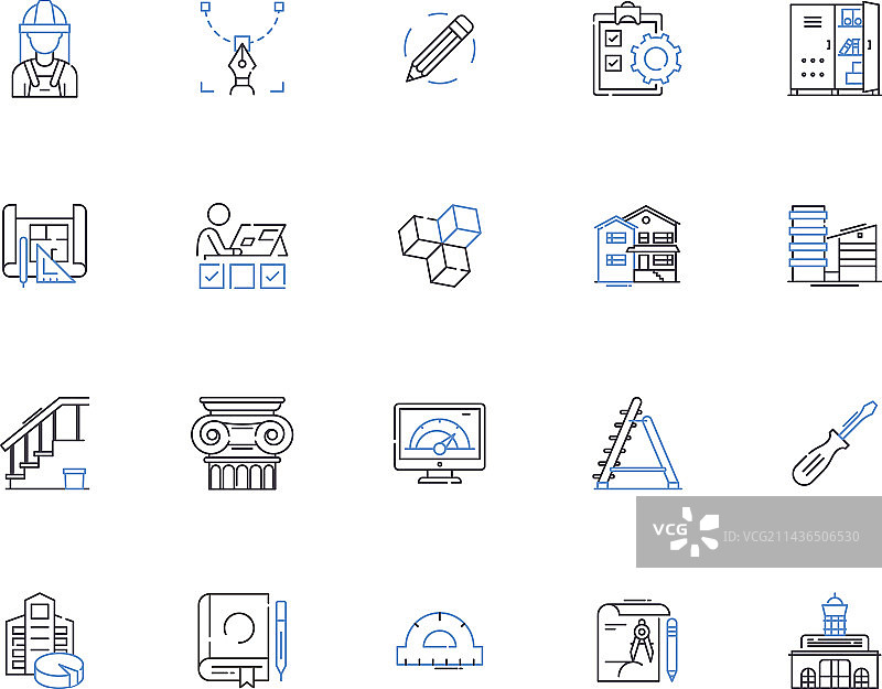 工程轮廓图标合集图片素材