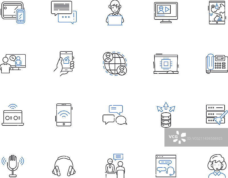 电视轮廓图标合集图片素材