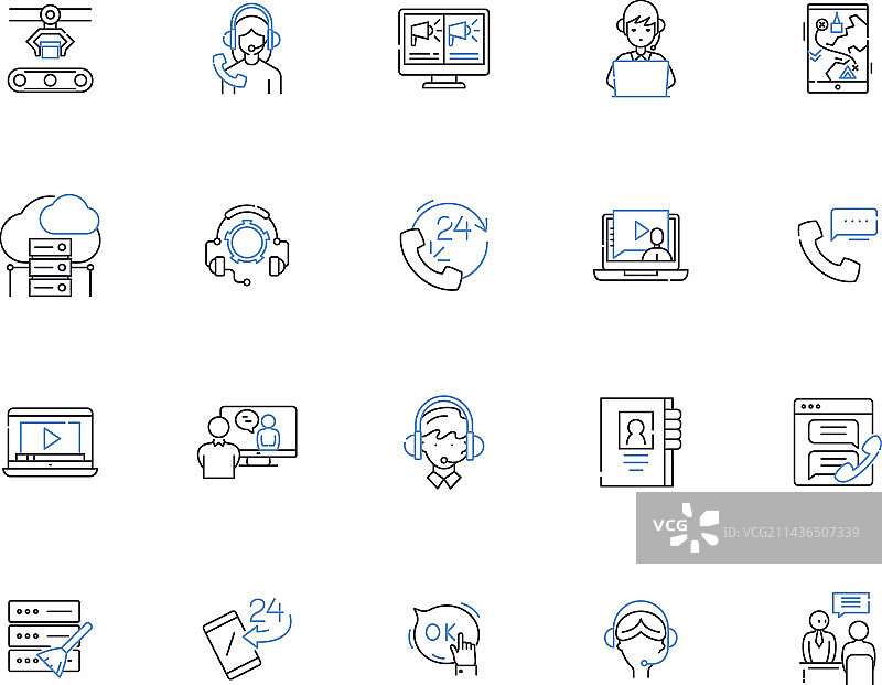 远程通信轮廓图标系列图片素材