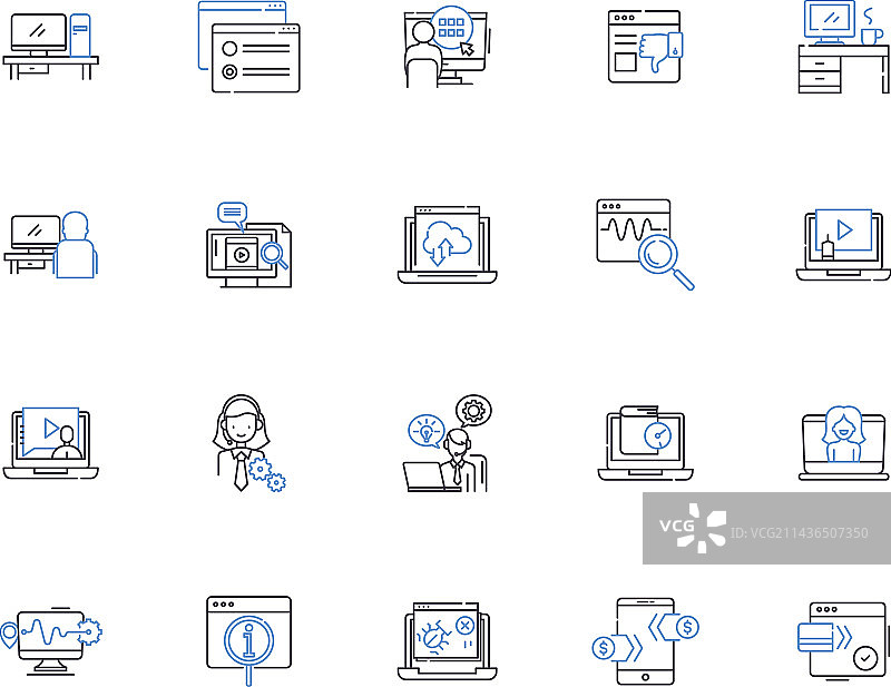 网络轮廓图标集图片素材