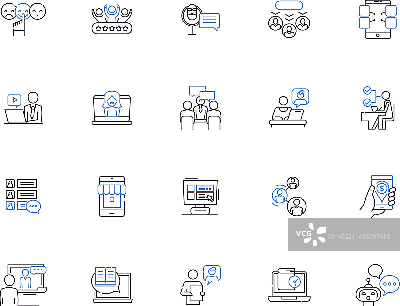 在线交流人物轮廓图标合集图片素材