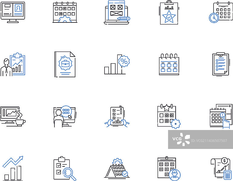 日历轮廓图标合集图片素材
