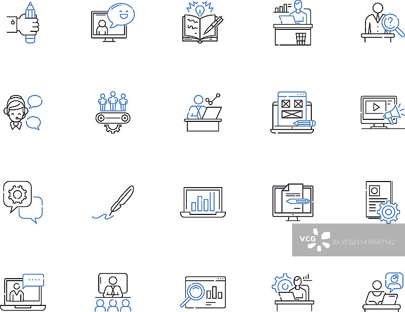 工作中的人们轮廓图标合集劳动图片素材
