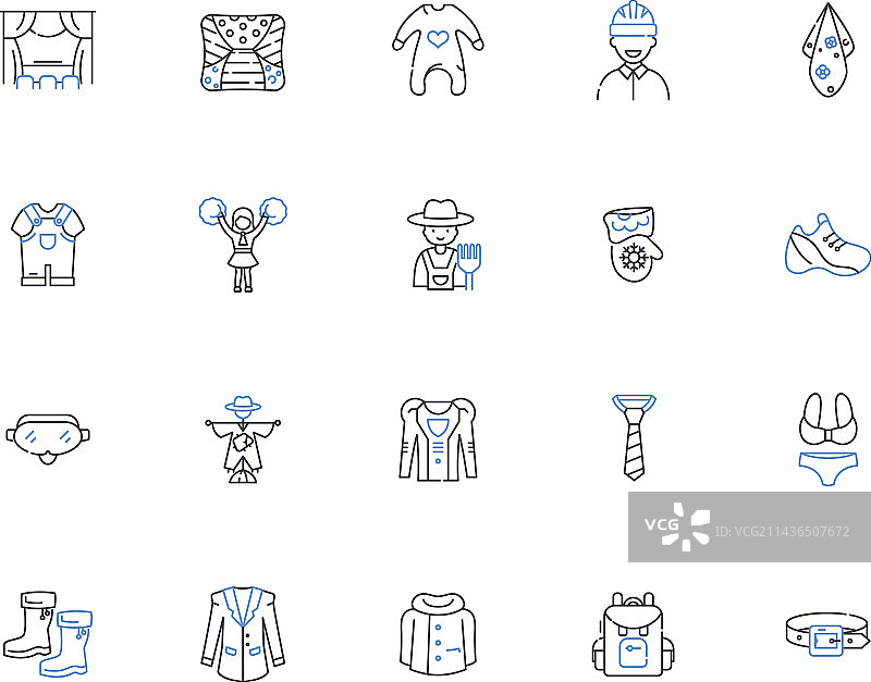 服装轮廓图标合集图片素材